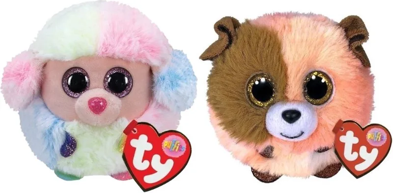 Knuffel - Teeny Puffies - Rainbow Poodle & Mandarin Dog von Ty in Mehrfarbig – Produktfoto