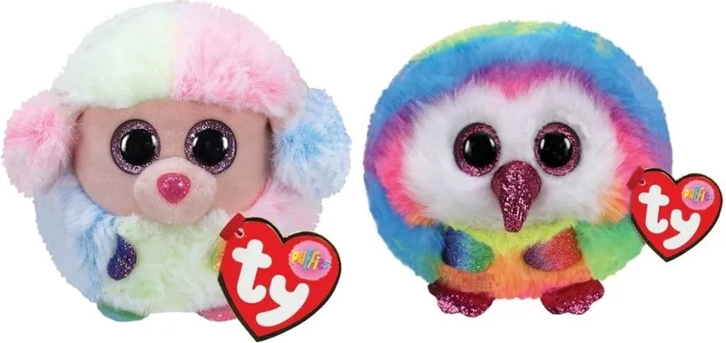 Knuffel - Teeny Puffies - Rainbow Poodle & Owen Owl von Ty in Mehrfarbig – Produktfoto