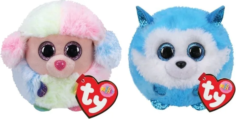 Knuffel - Teeny Puffies - Rainbow Poodle & Prince Husky by Ty in Multicolour – product photo