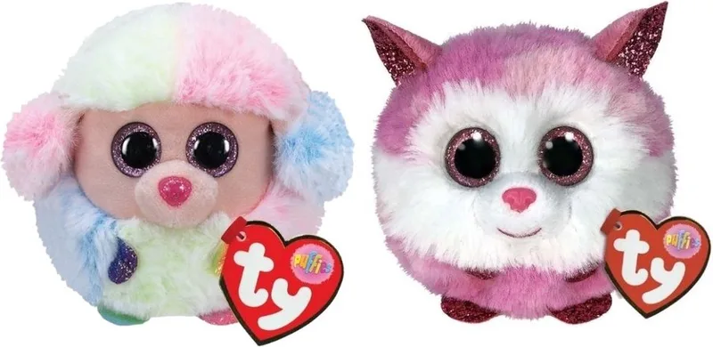 Knuffel - Teeny Puffies - Rainbow Poodle & Princess Husky von Ty in Mehrfarbig – Produktfoto