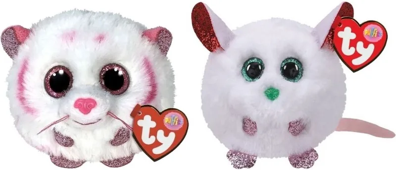 Knuffel - Teeny Puffies - Tabor Tiger & Christmas Mouse von Ty in Mehrfarbig – Produktfoto