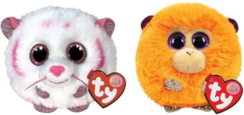 Knuffel - Teeny Puffies - Tabor Tiger & Coconut Monkey by Ty in Multicolour – product photo