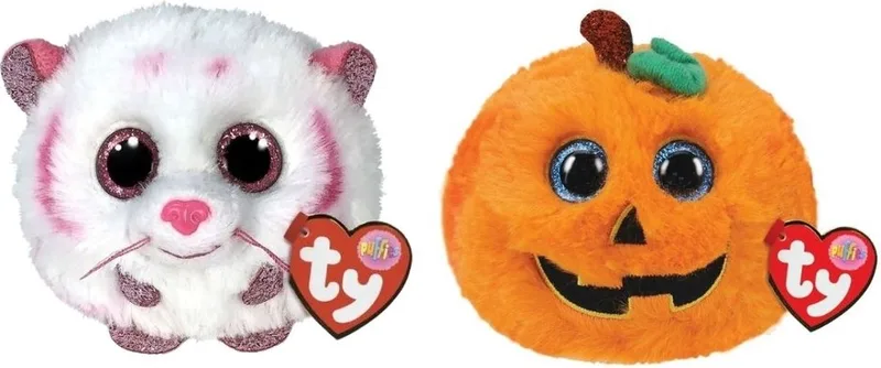 Knuffel - Teeny Puffies - Tabor Tiger & Halloween Pumpkin by Ty in Multicolour – product photo