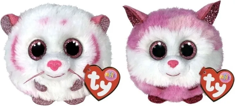 Knuffel - Teeny Puffies - Tabor Tiger & Princess Husky by Ty in Multicolour – product photo
