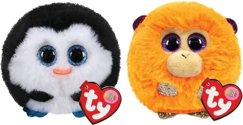 Knuffel - Teeny Puffies - Waddles Penguin & Coconut Monkey by Ty in Multicolour – product photo