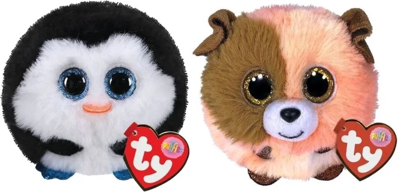 Knuffel - Teeny Puffies - Waddles Penguin & Mandarin Dog by Ty in Multicolour – product photo