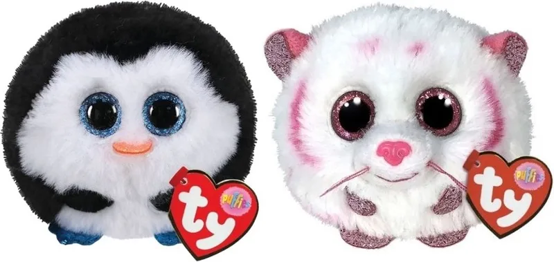 Knuffel - Teeny Puffies - Waddles Penguin & Tabor Tiger by Ty in Multicolour – product photo