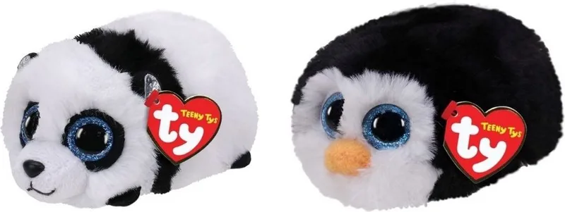 Knuffel - Teeny Ty's - Bamboo Panda & Waddles Penguin von Ty in Mehrfarbig – Produktfoto