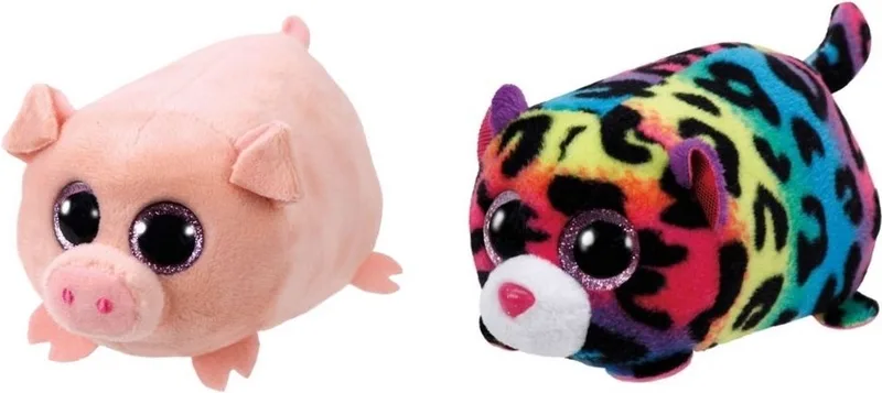 Knuffel - Teeny Ty's - Curly Pig & Jelly Leopard von Ty in Mehrfarbig – Produktfoto