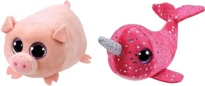 Knuffel - Teeny Ty's - Curly Pig & Nelly Narwhal by Ty in Multicolour – product photo