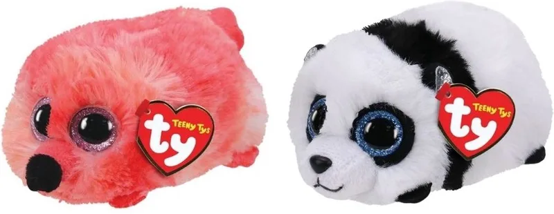 Knuffel - Teeny Ty's - Gilda Flamingo & Bamboo Panda by Ty in Multicolour – product photo