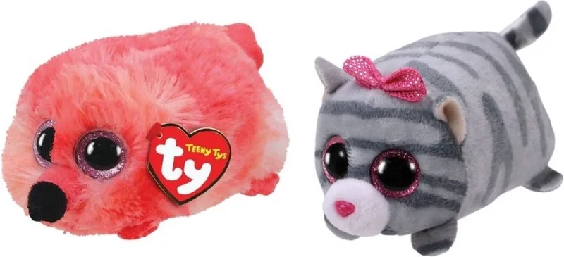 Knuffel - Teeny Ty's - Gilda Flamingo & Cassie Mouse van Ty in Meerkleurig – productfoto