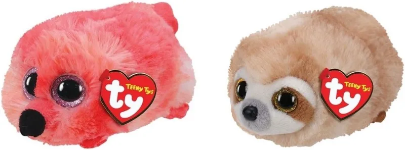 Knuffel - Teeny Ty's - Gilda Flamingo & Dangler Sloth by Ty in Multicolour – product photo