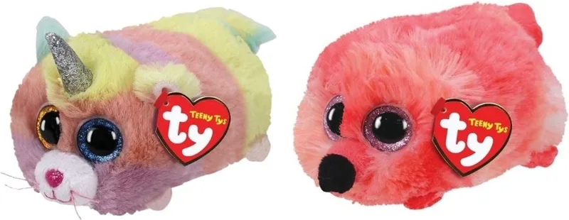 Knuffel - Teeny Ty's - Gilda Flamingo & Heather Cat by Ty in Multicolour – product photo