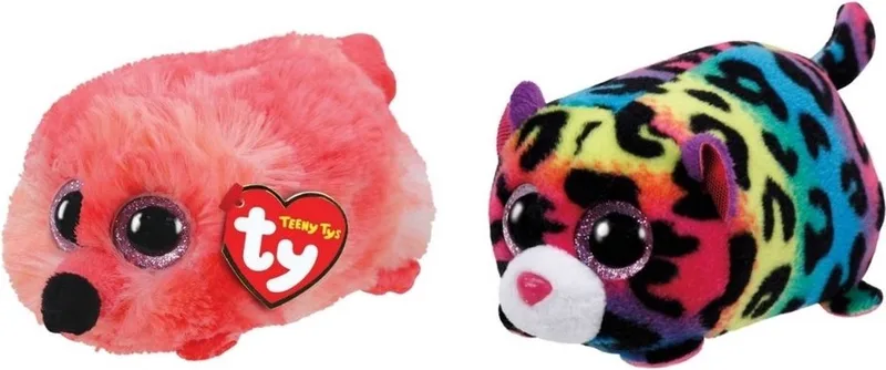 Knuffel - Teeny Ty's - Gilda Flamingo & Jelly Leopard by Ty in Multicolour – product photo