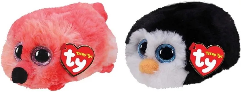 Knuffel - Teeny Ty's - Gilda Flamingo & Waddles Penguin by Ty in Multicolour – product photo
