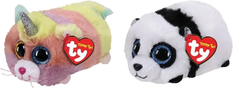 Knuffel - Teeny Ty's - Heather Cat & Bamboo Panda von Ty in Mehrfarbig – Produktfoto