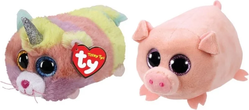 Knuffel - Teeny Ty's - Heather Cat & Curly Pig by Ty in Multicolour – product photo