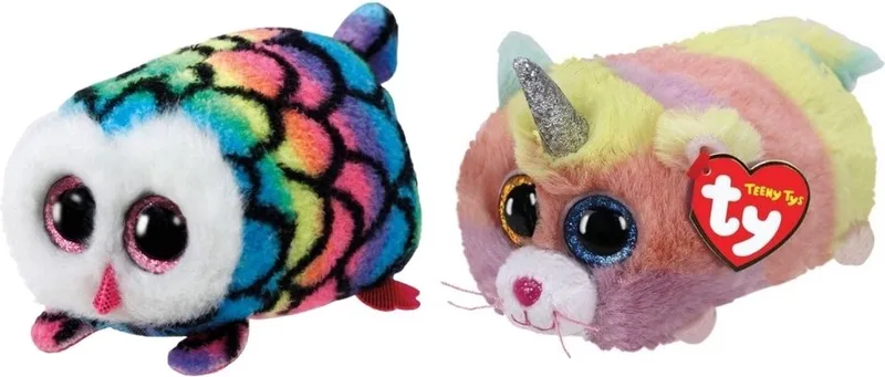 Knuffel - Teeny Ty's - Hootie Owl & Heather Cat by Ty in Multicolour – product photo
