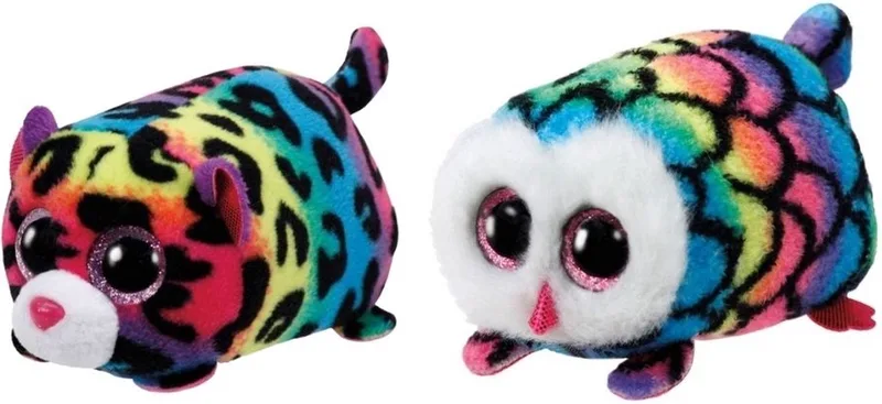Knuffel - Teeny Ty's - Hootie Owl & Jelly Leopard by Ty in Multicolour – product photo