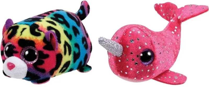 Knuffel - Teeny Ty's - Jelly Leopard & Nelly Narwhal by Ty in Multicolour – product photo