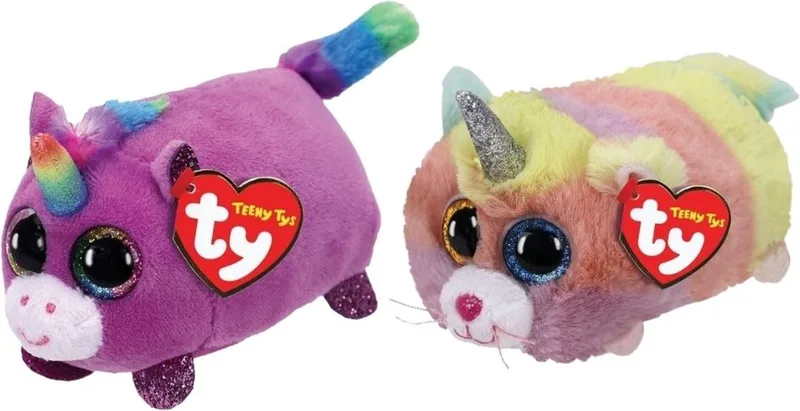 Knuffel - Teeny Ty's - Rosette Unicorn & Heather Cat by Ty in Multicolour – product photo