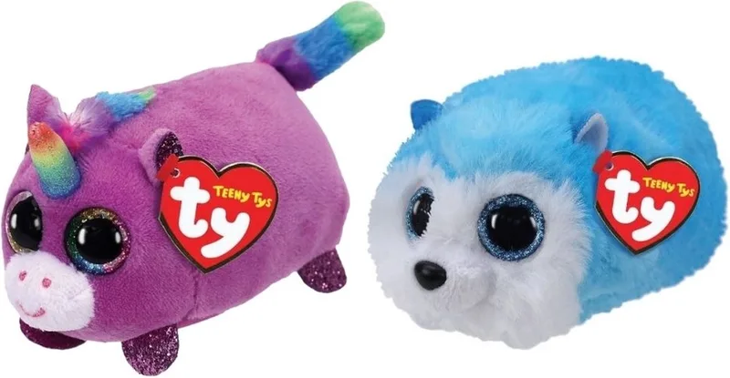 Knuffel - Teeny Ty's - Rosette Unicorn & Slush Husky by Ty in Multicolour – product photo