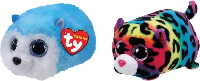 Knuffel - Teeny Ty's - Slush Husky & Jelly Leopard by Ty in Multicolour – product photo