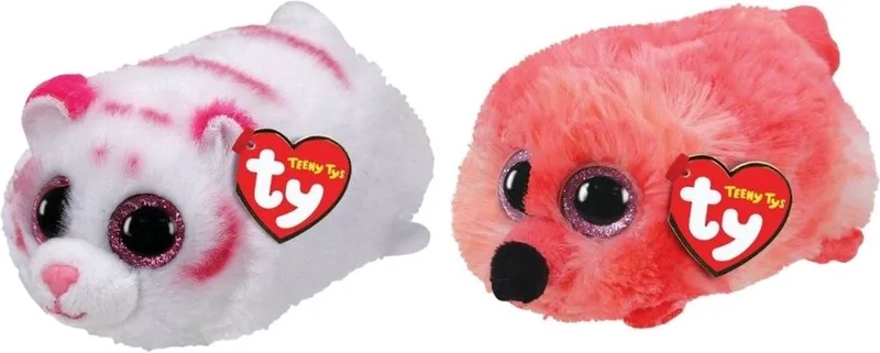Knuffel - Teeny Ty's - Tabor Tiger & Gilda Flamingo by Ty in Multicolour – product photo