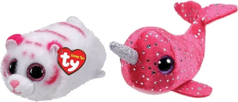 Knuffel - Teeny Ty's - Tabor Tiger & Nelly Narhwal van Ty in Meerkleurig – productfoto