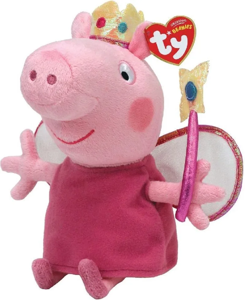 Original Beanies Peppa Pig Knuffel Peppa Prinses 15 cm van Ty in Roze – productfoto