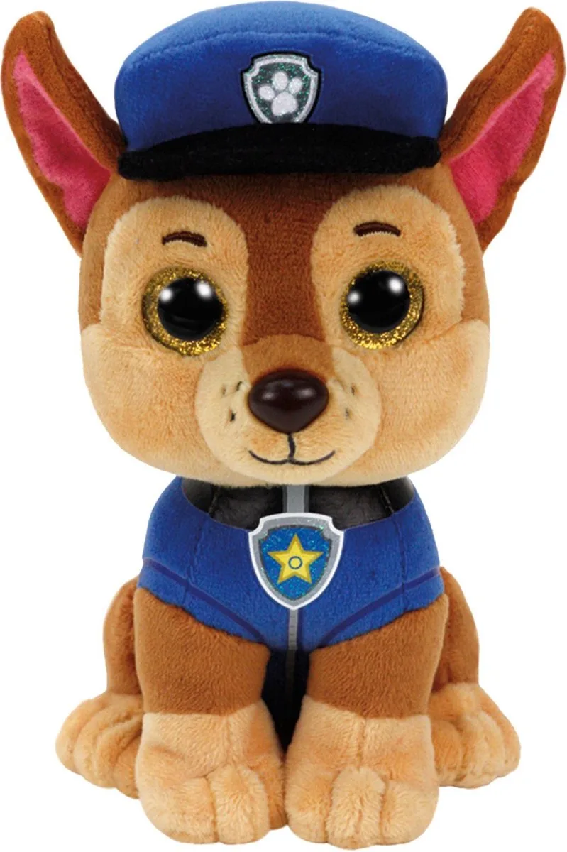 PAW Patrol Knuffel - 15 cm - Pluche Speelgoed met Glitterogen by Ty in Chase – product photo