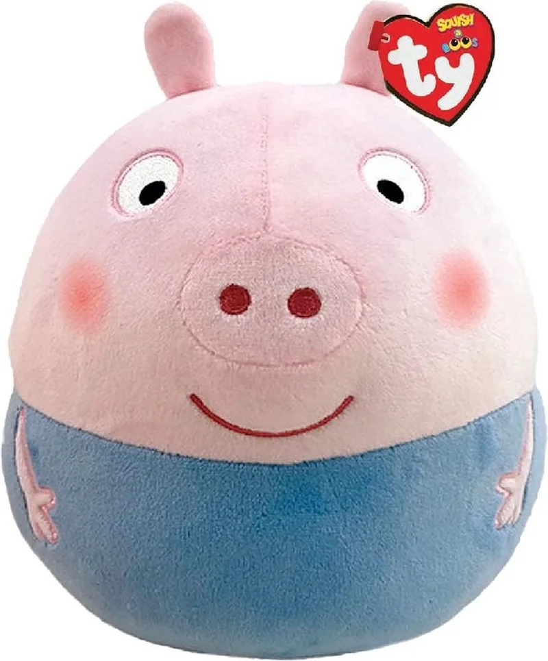 Squish A Boo Knuffelkussen Peppa Pig George 20 Cm von Ty in Blau – Produktfoto