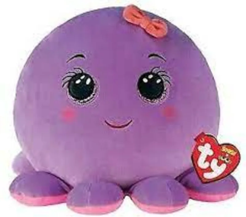Squish a Boo Octavia Purple Octopus 20 cm de Ty en Bleu – photo produit