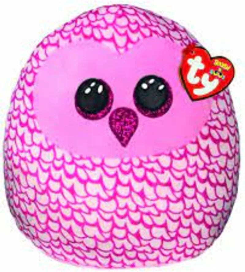 Squish a Boo Pinky Owl 20 cm de Ty en Bleu – photo produit