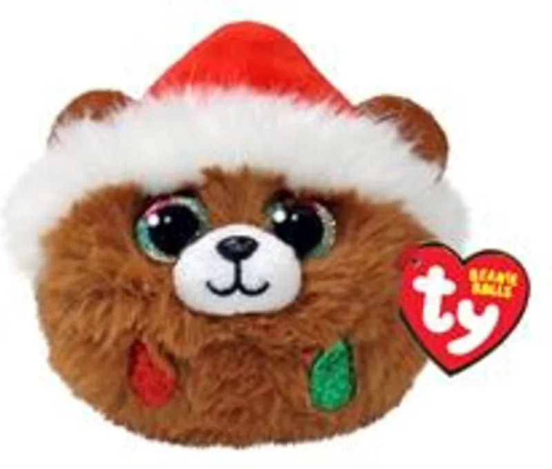 Teeny Puffies Christmas Bear Brown 10 cm von Ty in Mehrfarbig – Produktfoto
