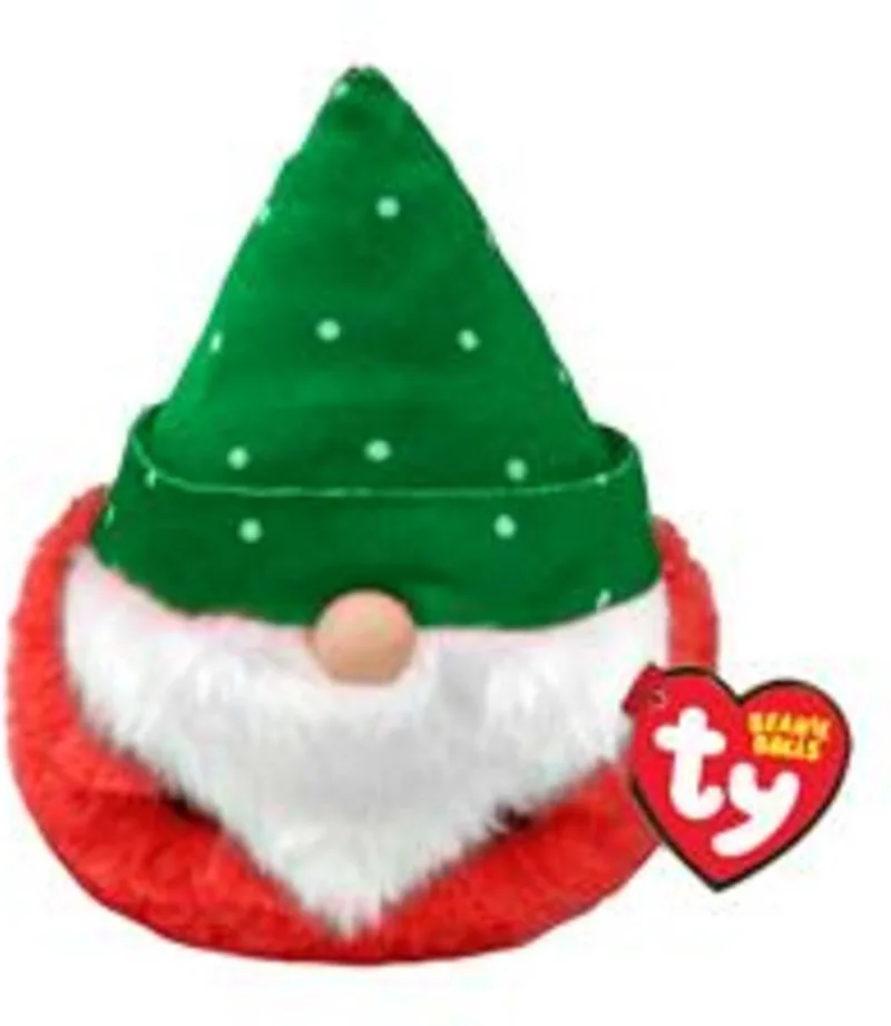 Teeny Puffies Christmas Gnome Green Hat 10 cm by Ty in Red, Green, White – product photo