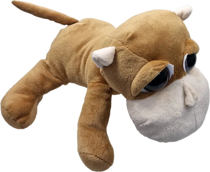 Aap Jimmy– Liggend met grote ogen – 28cm från Uni-Toys i Brun – produktbild
