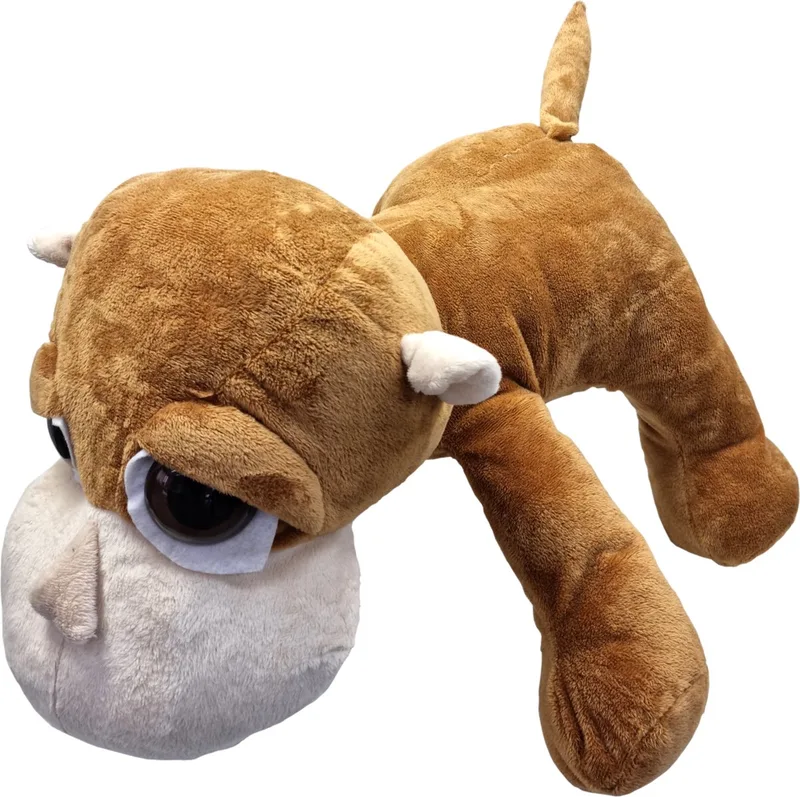 Aap Jimmy– Liggend met grote ogen – 36cm de Uni-Toys en Marron – photo produit