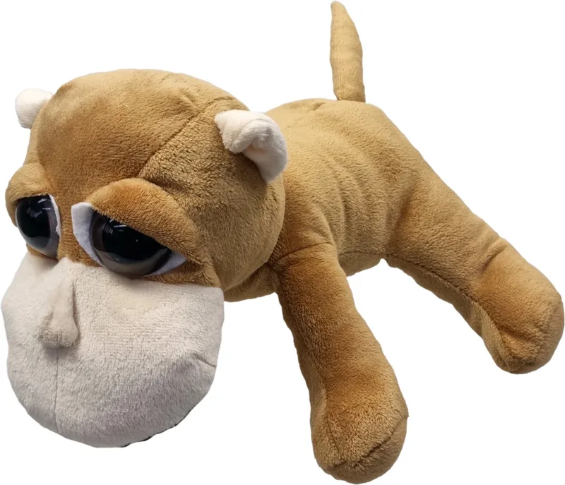 Aap Jimmy – Liggend met grote ogen – 45cm de Uni-Toys en Marron – photo produit