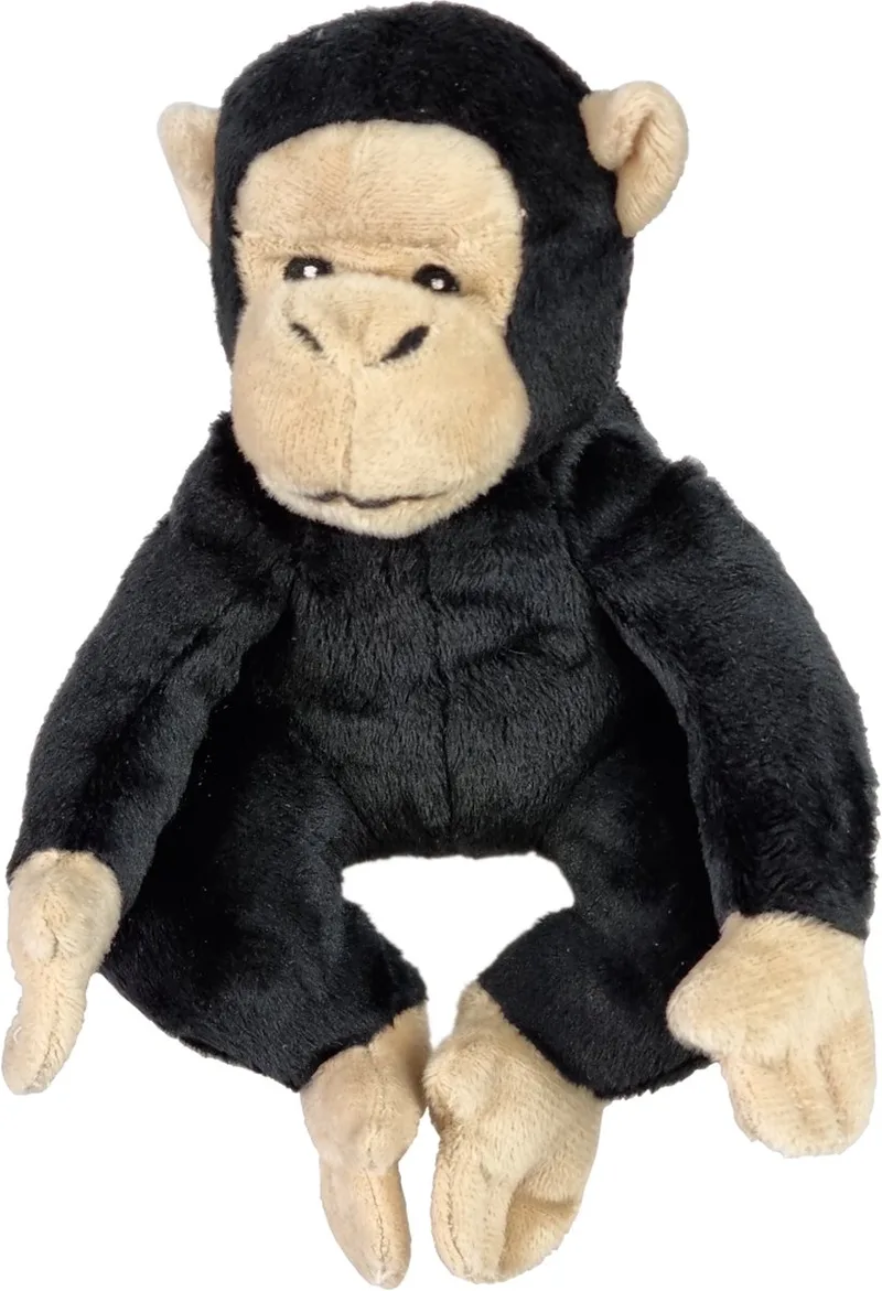 Chimpansee Simon – 13 cm – Natuurgetrouw - Knuffel von Uni-Toys in Schwarz, Beige – Produktfoto