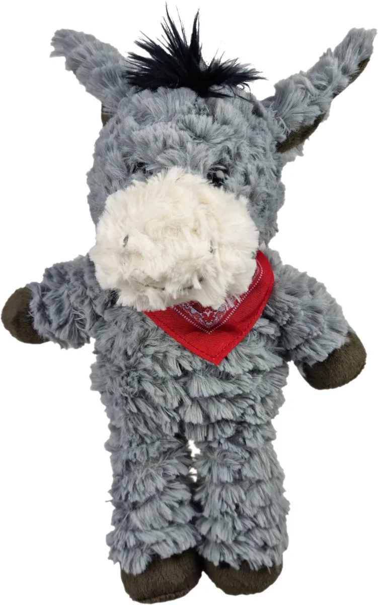 Ezeltje Dario met boerenzakdoek – Knuffel – 28 cm fra Uni-Toys i Grå – produktbillede