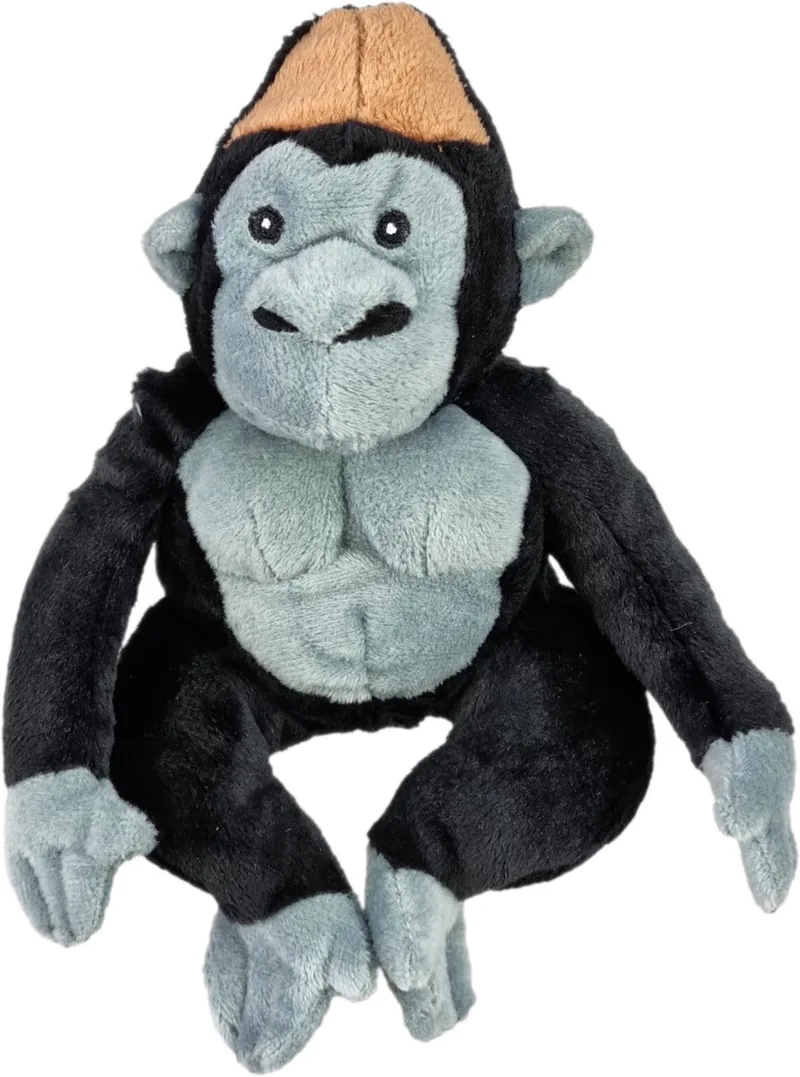 Gorilla George – 13 cm – Natuurgetrouw - Knuffel von Uni-Toys in Schwarz, Grau – Produktfoto