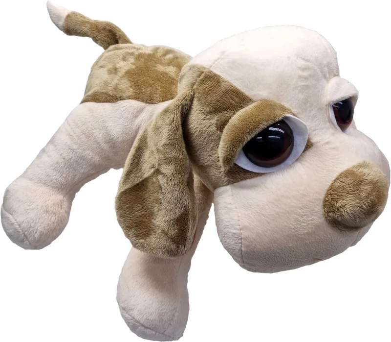 Hond Pedro– Liggend met grote ogen – 36cm – Bruin de Uni-Toys en Crèmbruin – photo produit