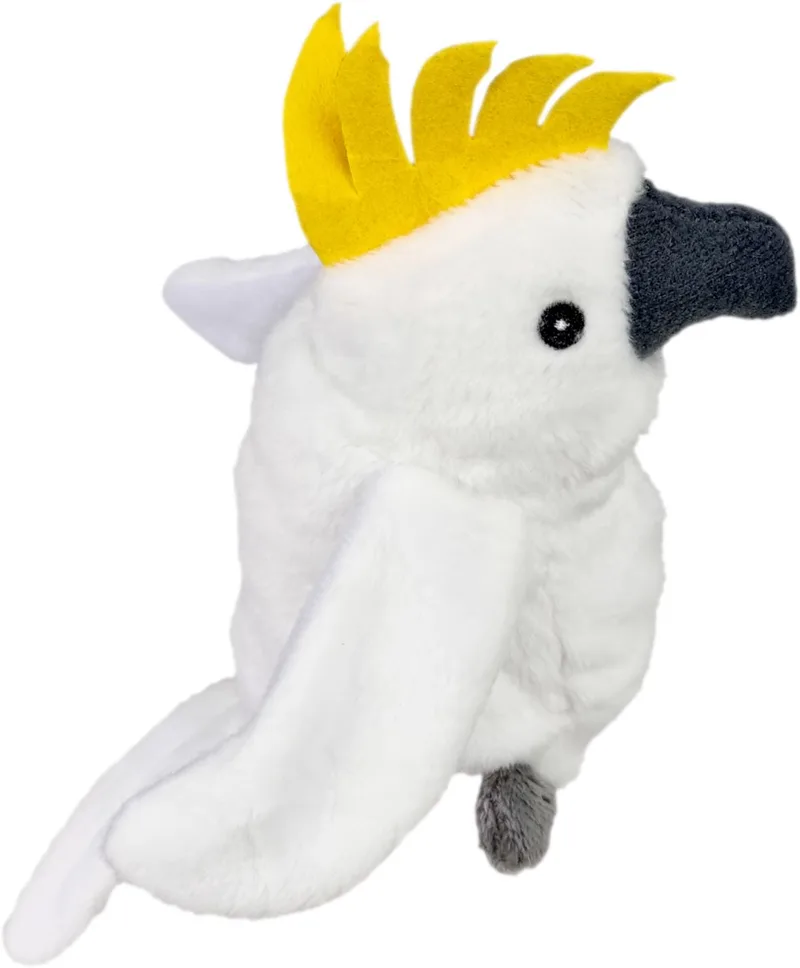 Kakatoe Kinzy – 13 cm – Natuurgetrouw - Knuffel von Uni-Toys in Weiß – Produktfoto