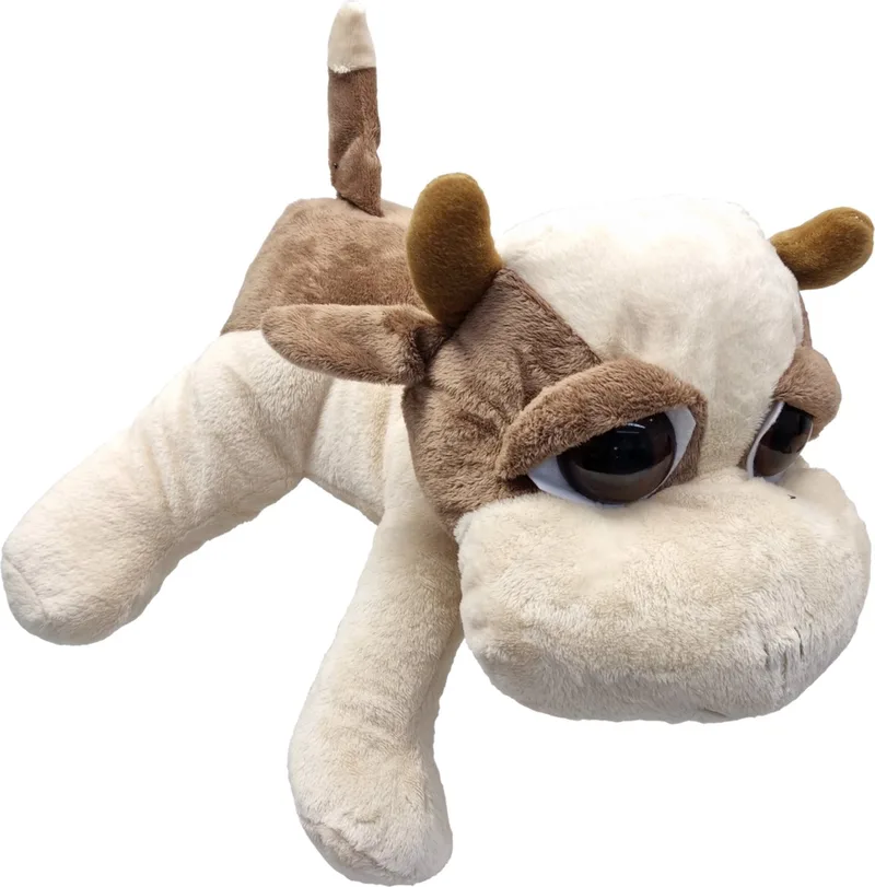 Koe Hermien– Liggend met grote ogen – 36cm – Bruin by Uni-Toys in Lichtbruin – product photo