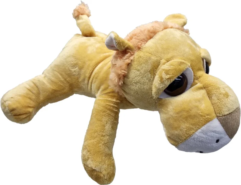 Leeuw Leo – Liggend met grote ogen – 36cm – Okergeel by Uni-Toys in Oker – product photo