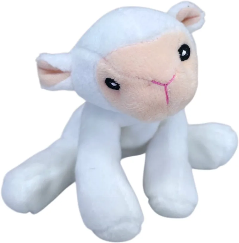 Mini Animals - Wit - 12cm van Uni-Toys in Lammetje – productfoto
