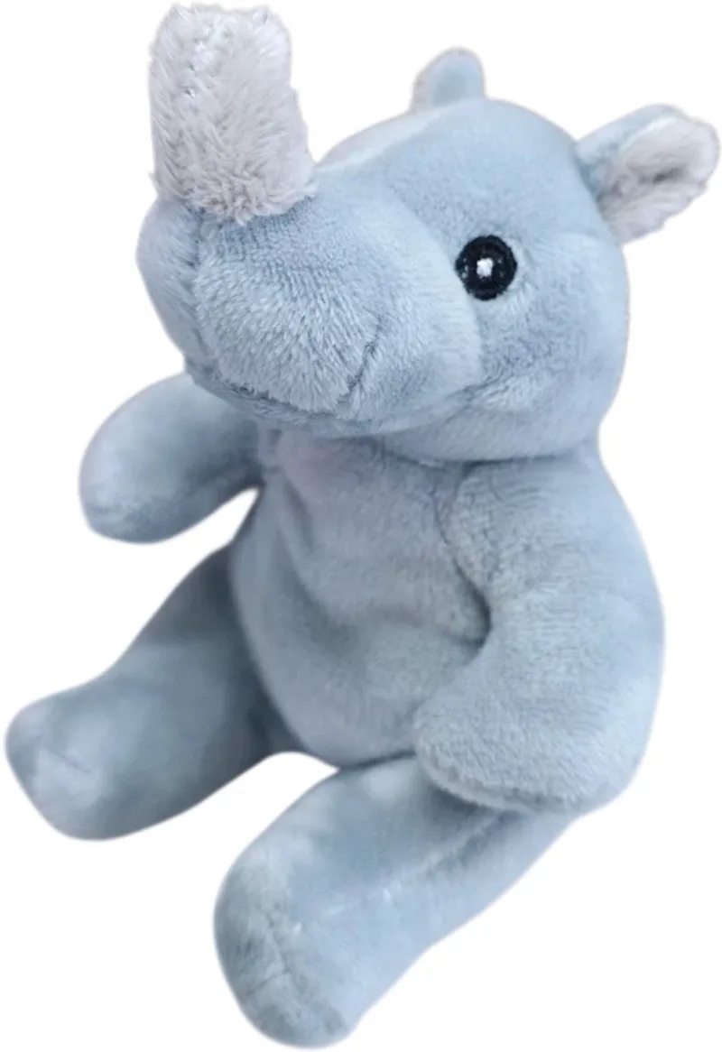 Mini Animals – zittende - Grijs - 12cm van Uni-Toys in Neushoorn – productfoto