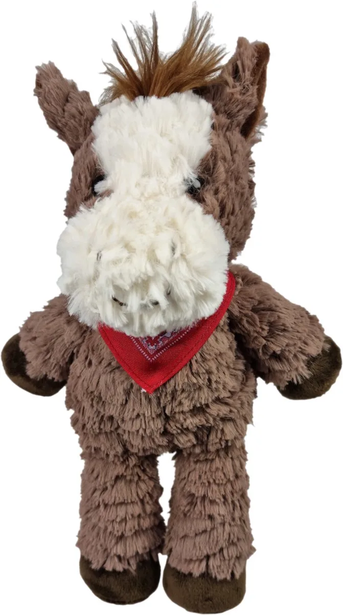 Paardje Han met boerenzakdoek – Knuffel – 28 cm by Uni-Toys in Brown – product photo